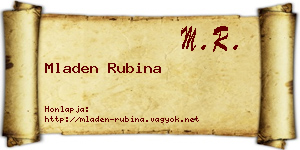 Mladen Rubina névjegykártya